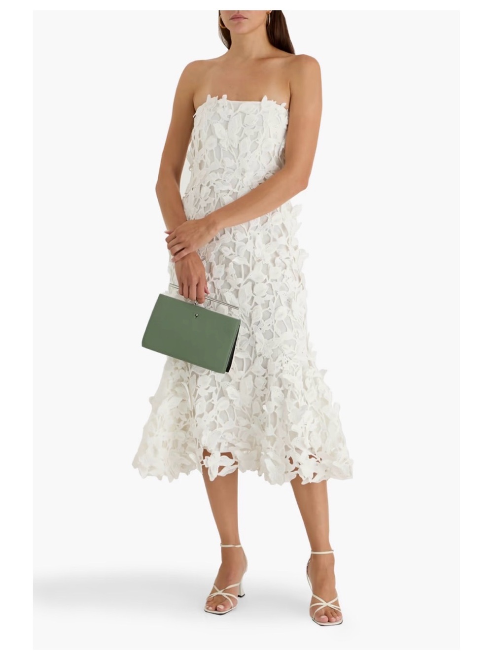 Simkhai NWT Strapless White Floral Appliqué Dress